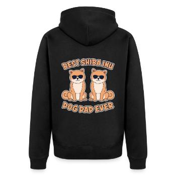 Shiba Inu Papa Chien Amusant Dire Shiba Inu Cadeau - Veste à capuche bio Premium Unisexe - noir - Dos - Nico (187cm)