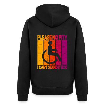 Vintage Wheelchair User Wheelchair - Unisex Premium Organic Zip Hoodie - black - Back - Nico (187cm)