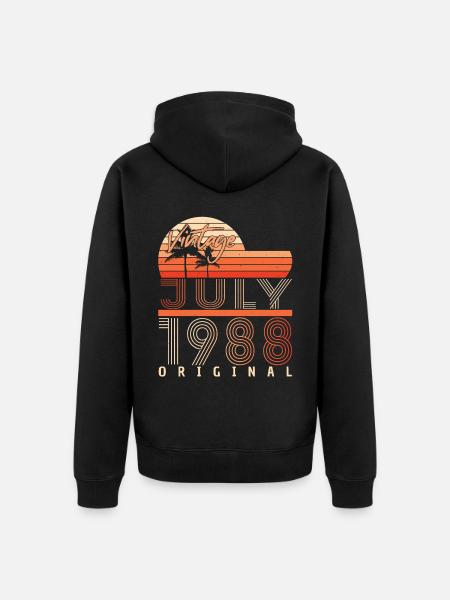 July 1988 Gift idea - Unisex Premium Organic Zip Hoodie - black