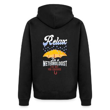 Meteorologist Weather Forecast - Unisex Premium Organic Zip Hoodie - black - Back - Nico (187cm)
