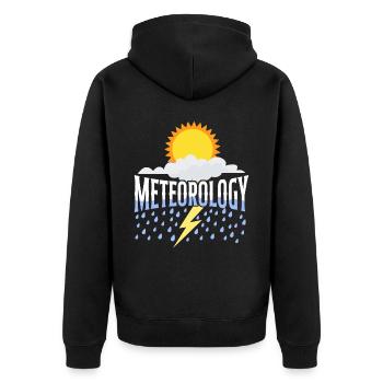 Meteorologist Weather Forecast - Unisex Premium Organic Zip Hoodie - black - Back - Nico (187cm)