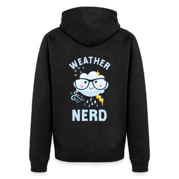Meteorologist Weather Forecast - Unisex Premium Organic Zip Hoodie - black - Back - Nico (187cm)