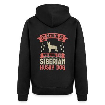 Je préfère marcher l’amoureux des chiens husky sibériens - Veste à capuche bio Premium Unisexe - noir - Dos - Nico (187cm)