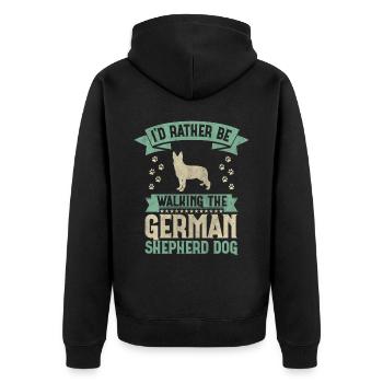 Je préfère promener le chien de berger allemand - Veste à capuche bio Premium Unisexe - noir - Dos - Nico (187cm)
