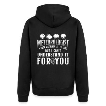 Météorologue Prévisions météorologiques - Veste à capuche bio Premium Unisexe - noir - Dos - Nico (187cm)