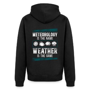 Meteorologist Weather Forecast - Unisex Premium Bio Zip Hoodie - Schwarz - Hinten - Nico (187cm)