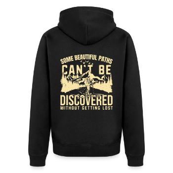 Mountaineer Mountain Climbing Hiking Hike Hiker - Unisex Premium Bio Zip Hoodie - Schwarz - Hinten - Nico (187cm)