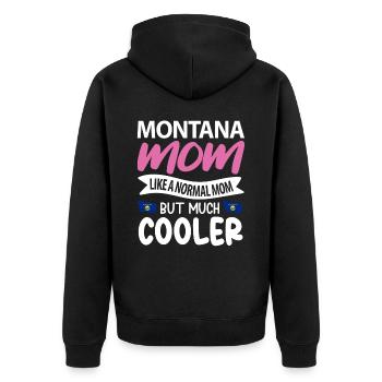 Montana mother gift - Unisex Premium Organic Zip Hoodie - black - Back - Nico (187cm)