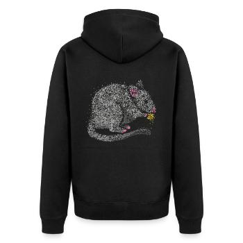 Rat Rats Domestic rat Wandering rat Rat breeder - Unisex Premium Organic Zip Hoodie - black - Back - Nico (187cm)