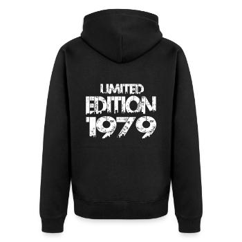 Limited Edition 1979 - Unisex Premium Organic Zip Hoodie - black - Back - Nico (187cm)