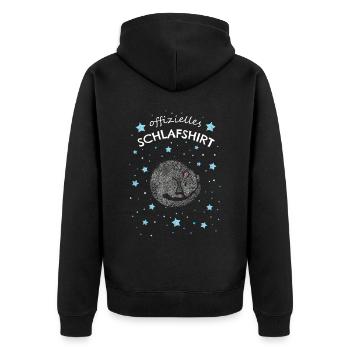 Offizielles Schlafshirt Ratte Rattenbesitzer - Unisex Premium Bio Zip Hoodie - Schwarz - Hinten - Nico (187cm)