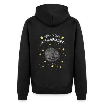 Offizielles Schlafshirt Ratte Ratten Kuschelshirt - Unisex Premium Bio Zip Hoodie - Schwarz - Hinten - Nico (187cm)