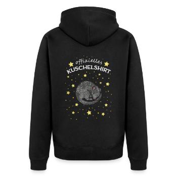 Kuschelshirt Ratte Rattenliebhaber Rattenbesitzer - Unisex Premium Bio Zip Hoodie - Schwarz - Hinten - Nico (187cm)