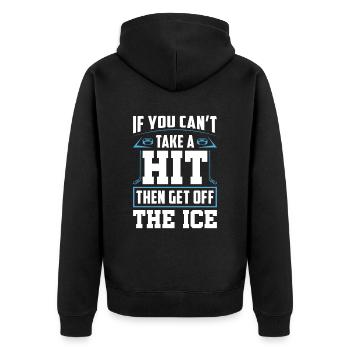 Wenn Sie Für Hockeyspieler Und Fans Keinen Treffer - Unisex Premium Bio Zip Hoodie - Schwarz - Hinten - Nico (187cm)
