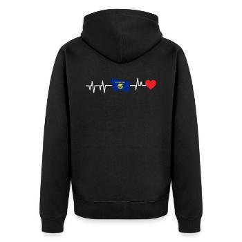 Montana heartbeat gift - Unisex Premium Organic Zip Hoodie - black - Back - Nico (187cm)