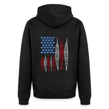 Sanseviera USA Bogenhanf Pflanze 4th Of July - Unisex Premium Bio Zip Hoodie - Schwarz - Hinten - Nico (187cm)
