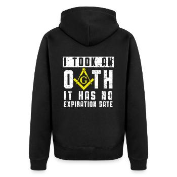 J’ai prêté serment qu’il n’a pas de date d’expiration franc-maçon - Veste à capuche bio Premium Unisexe - noir - Dos - Nico (187cm)