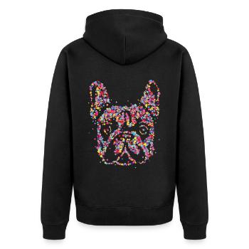 Français Bulldog Frechie Chien Maman - Veste à capuche bio Premium Unisexe - noir - Dos - Nico (187cm)