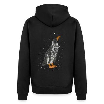Pinguin Kaiserpinguin Seevogel Zootiere Pinguine - Unisex Premium Bio Zip Hoodie - Schwarz - Hinten - Nico (187cm)