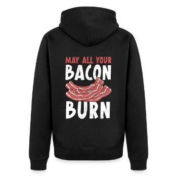 Mögen alle Ihre Speck verbrennen Fleisch Liebhaber Ketogene Diät - Unisex Premium Bio Zip Hoodie - Schwarz - Hinten - Nico (187cm)