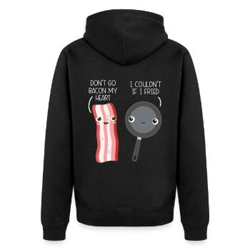 Speckesser Fleisch Liebhaber Ketogene Diät Baconoholic - Unisex Premium Bio Zip Hoodie - Schwarz - Hinten - Nico (187cm)