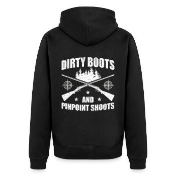 Funny hunt for hunters - Unisex Premium Organic Zip Hoodie - black - Back - Nico (187cm)