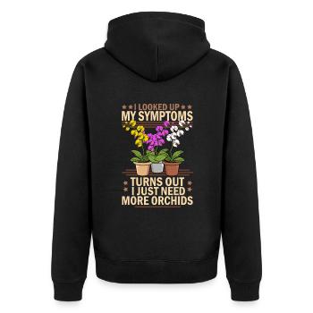 Orchidee Geschenk Frauen Blumen Gärtner Floristin - Unisex Premium Bio Zip Hoodie - Schwarz - Hinten - Nico (187cm)