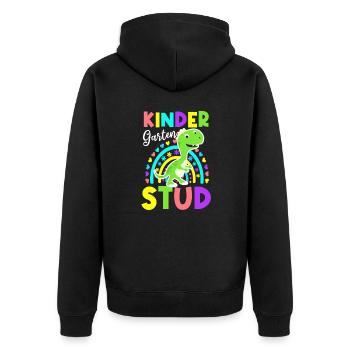 Erster Tag des Schulkindergartens Gestüt - Unisex Premium Bio Zip Hoodie - Schwarz - Hinten - Nico (187cm)