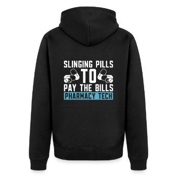 Pharmacy Technician Pharmacy Technician Gift - Unisex Premium Organic Zip Hoodie - black - Back - Nico (187cm)