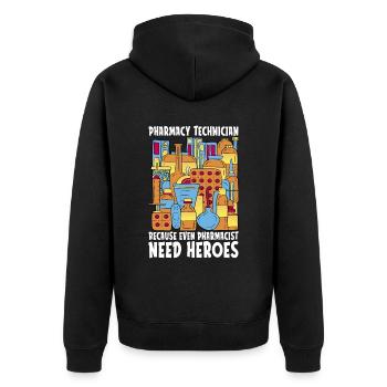 Pharmacy Technician Technician Pharmacy Gift - Unisex Premium Organic Zip Hoodie - black - Back - Nico (187cm)