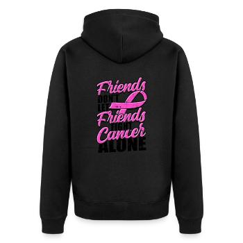 Freunde lassen Freunde nicht alleine gegen Krebs kämpfen - - Unisex Premium Bio Zip Hoodie - Schwarz - Hinten - Nico (187cm)