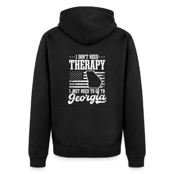 Georgia Pfirsich Keine Therapie Go To Georgia Flag - Unisex Premium Bio Zip Hoodie - Schwarz - Hinten - Nico (187cm)