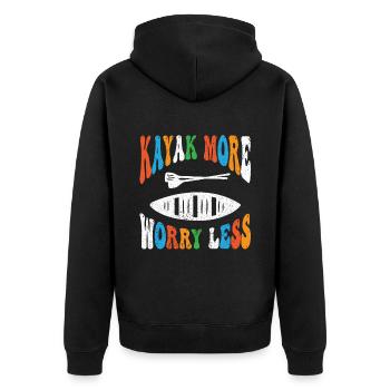 Kayak Boat Canoe Paddle Boat Double Paddle - Unisex Premium Organic Zip Hoodie - black - Back - Nico (187cm)