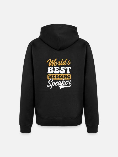 Speaker Worlds Bester Hochzeitsredner - Unisex Premium Bio Zip Hoodie - Schwarz