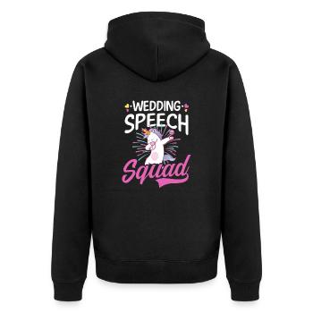 Conférencier Wedding Speech Squad - Veste à capuche bio Premium Unisexe - noir - Dos - Nico (187cm)