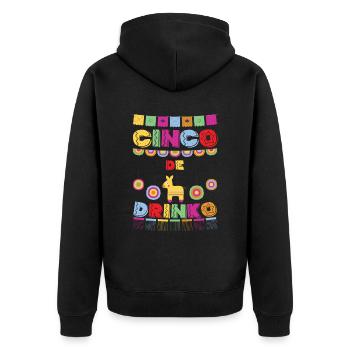 Cinco De Mayo Pinata drinking celebration - Unisex Premium Organic Zip Hoodie - black - Back - Nico (187cm)