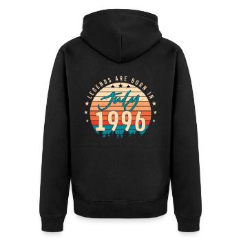 Month of birth July 1996 - Unisex Premium Organic Zip Hoodie - black - Back - Nico (187cm)