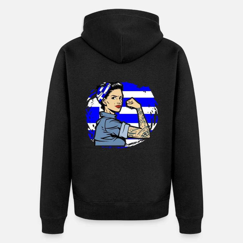 Grec Grec Grèce Grec - Veste à capuche bio Premium Unisexe - noir