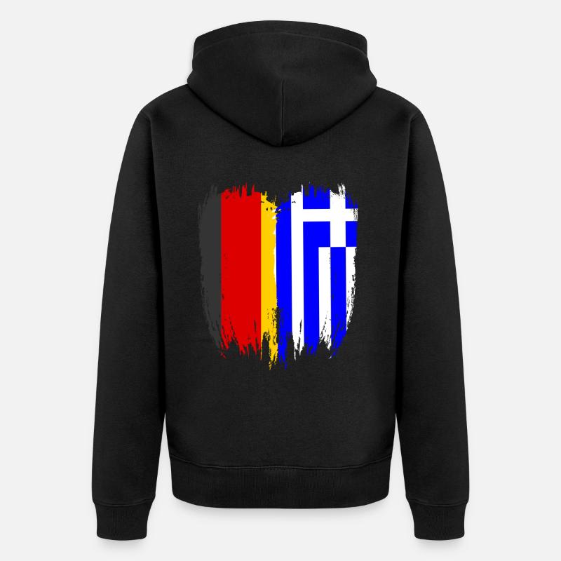 Allemagne Drapeau Grèce - Veste à capuche bio Premium Unisexe - noir