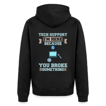 Support technique Assistance technique informatique Helpdesk - Veste à capuche bio Premium Unisexe - noir - Dos - Nico (187cm)