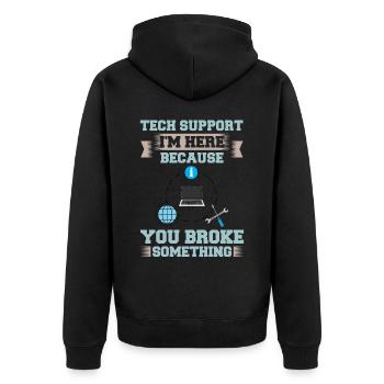 Support technique Assistance technique informatique Helpdesk - Veste à capuche bio Premium Unisexe - noir - Dos - Nico (187cm)