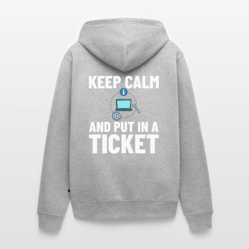 Tech Support IT Technical Assistance Helpdesk Unisex Premium Organic Zip Hoodie