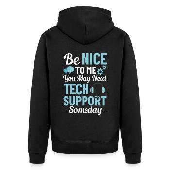 Support technique Assistance technique informatique Helpdesk - Veste à capuche bio Premium Unisexe - noir - Dos - Nico (187cm)
