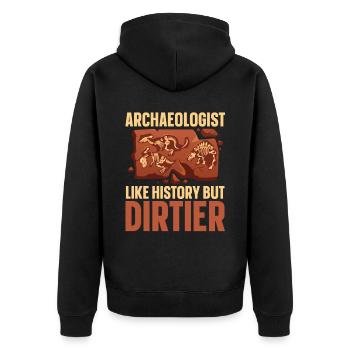 Archaeologist Like History Artifact Archaeology - Unisex Premium Organic Zip Hoodie - black - Back - Nico (187cm)