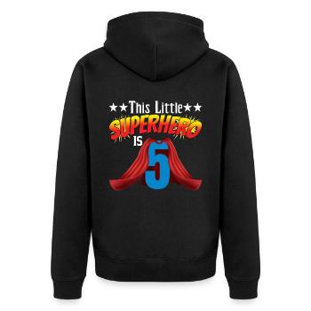 Ce petit super-héros a 5 ans - Veste à capuche bio Premium Unisexe - noir - Dos - Nico (187cm)