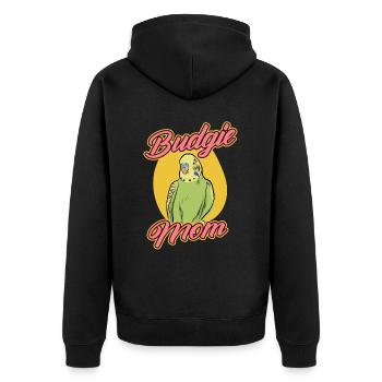 Wellensittich Mama Papagei Vogel Wellensittich - Unisex Premium Bio Zip Hoodie - Schwarz - Hinten - Nico (187cm)