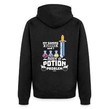 Game Nerd Spielkonsole Gaming zocken Gamepad - Unisex Premium Bio Zip Hoodie - Schwarz - Hinten - Nico (187cm)