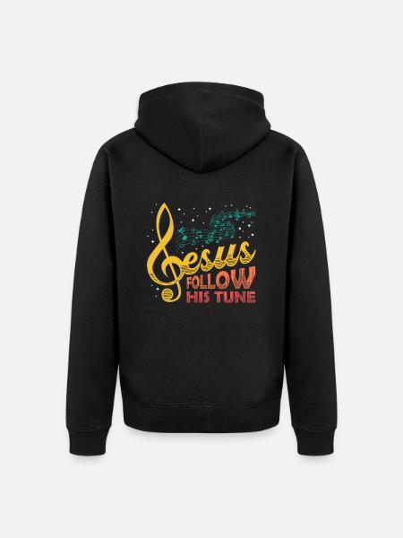 Jesus, clef, music, religious. - Unisex Premium Organic Zip Hoodie - black