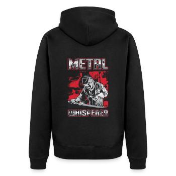Welding Metal Whisperer Welder - Unisex Premium Organic Zip Hoodie - black - Back - Nico (187cm)