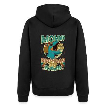 Dinosaure Maman d’Birthday Boy - Veste à capuche bio Premium Unisexe - noir - Dos - Nico (187cm)